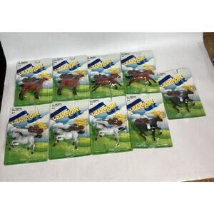 LOT Of 9 NEW Vintage LONTIC CO. Blue Ribbon Champions HORSES w/Saddles - New